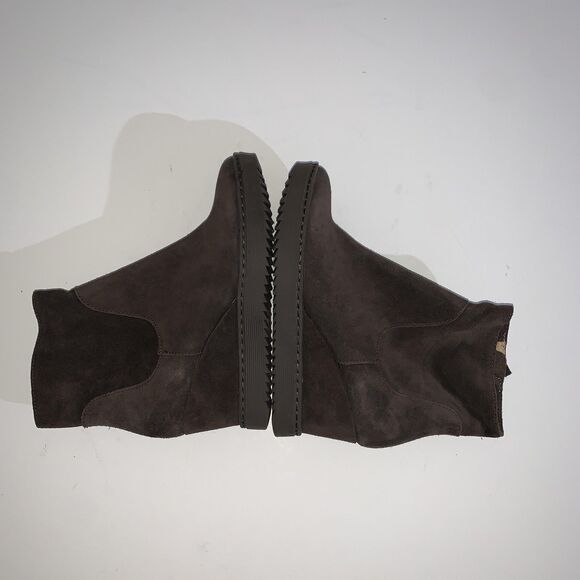 Sofft Wedge Boots Womens Size 7.5 Brown Suede Ankle Zip Aqua Sofft SF0072110 - Picture 8 of 9